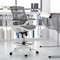 Flash Furniture Gray/White Mid-Back Drafting Chair - Flip-Up Arms BL-LB-8801X-D-GR-WH-GG - alternate 1